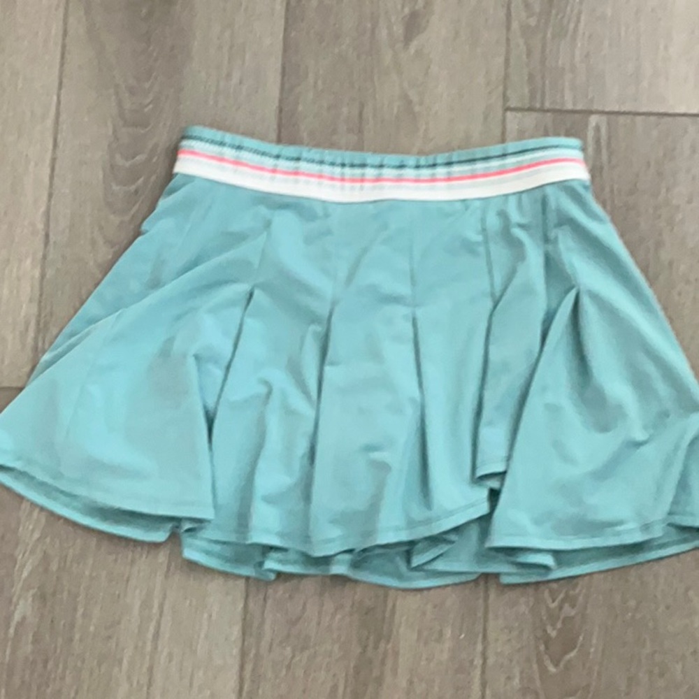 Lucky in Love Aqua Skater Skirt with Striped Waistband